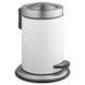 Poubelle à pédale ronde 3 L Atlantic inox brossé/blanc