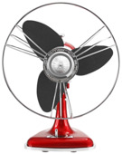 Emerio retro tafel ventilator Elvis rood metaal 30 cm