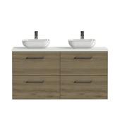 Tiger badkamermeubel Studio 120cm chalet eik/witte waskom met ronde greep