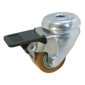 Roulette pivotante PUR à boulon avec frein Ø35 mm max. 100 kg