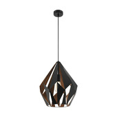 Suspension Eglo Carlton 1 noir cuivre