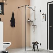 Paroi de douche A1 Sealskin I Am 88+30x200 cm translucide/noir