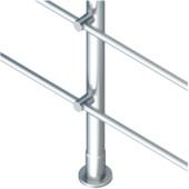 Rondo paal borstwering aluminium R1+ = bevestiging vloer, inclusief bevestigingsstukken reling)