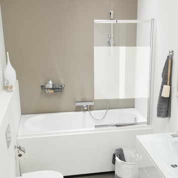 Sealskin badwand met schuifwand Style 80x140 cm gesatineerde band/chroom