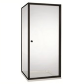 Atlantic draaideur en douchewand Roan helder glas zwart 90 x 90 x 190 cm