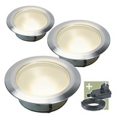 Ludeco inbouwspot Olan startersset inox groot 3 stuks