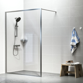 Paroi de douche A3 Sealskin Contour 88x200 cm translucide/inox
