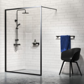 Paroi de douche A3 Sealskin Contour 138x200 cm translucide/noir