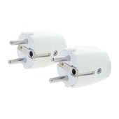 Profile tweepolige stekker 16 A wit 2 stuks