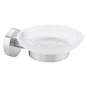 Tesa zeephouder Moon inox look/gesatineerd glas