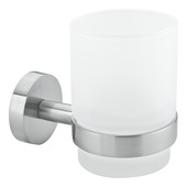 Tesa bekerhouder Moon inox look/gesatineerd glas