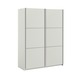 Garde-robe 2 portes Janneke 202x152x64 cm blanc/fil du bois