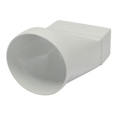 Sanivesk vlakkanaal verloopstuk recht 110x55 mm naar Ø100 mm kunststof wit