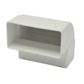 Sanivesk vlakkanaal verticale bocht 110x55 mm kunststof wit