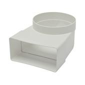 Sanivesk vlakkanaal verloopstuk bocht 110x55 mm naar Ø100 mm kunststof wit