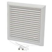 Sanivesk schuifrooster met koord 250x250 mm kunststof wit