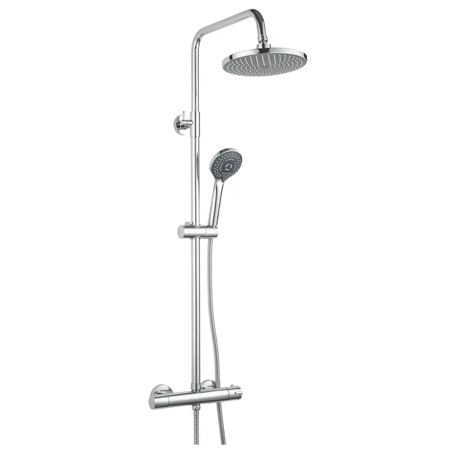 Atlantic regendoucheset Asher met handdouche 3 standen en thermostaatkraan chroom