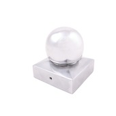 Tuinpaal afdekkap met bol 7x7 cm aluminium