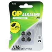 Pile bouton GP Alkaline pour montre 1,5V A76 4 pièces