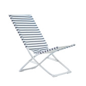 Klapstoel strand zwart wit gestreept 73 x 50 x 74 cm