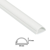 Goulotte passe-câbles demi-cercle 30x15 mm 2 m blanc