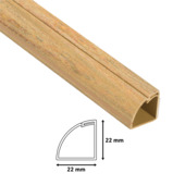 Goulotte auto-adhésive quart de rond D-line 22x22 mm 2 m couleur bois