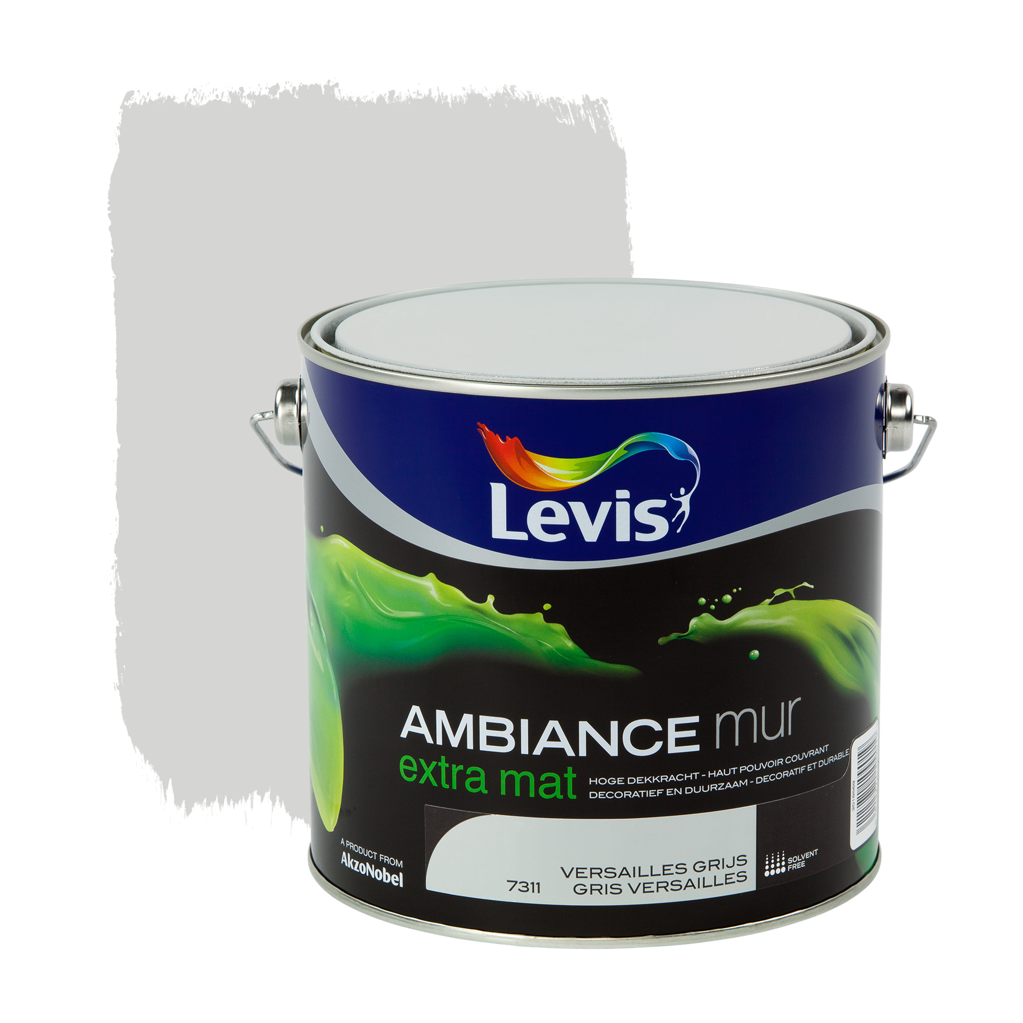 Peinture Ambiance Mur Levis extra mat gris Versailles 2,5 L | Peinture