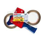 Tesa verpakkingstape 2 rollen met afroller 55 mm x 66 m