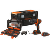 Black+Decker accu klopboormachine 18 V BDCHD18S2KA-QW met toolbox
