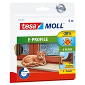 Tesa Moll tochtstrip classic E-profiel 8jr, 6m bruin