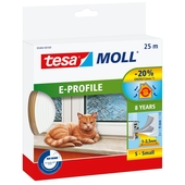 Tesa Moll tochtstrip classic E-profiel 8jr, 25m wit