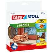 Tesa Moll tochtstrip classic E-profiel 8jr, 25m bruin
