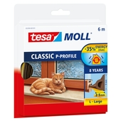 Tesa Moll tochtstrip classic P-profiel 8jr, 6m bruin