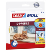 Tesa Moll tochtstrip classic D-profiel 8jr, 6m wit