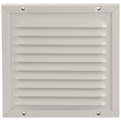 Renson opbouw schoepenrooster met kader en muggengaas 150x150 mm aluminium wit