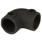 Bocht 90° gordijnroede Industrieel mat zwart