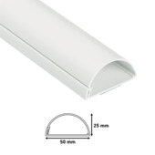 D-line kabelgoot half rond zelklevend 50x25mm 1,5 m wit