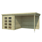Tuinhuis met overkapping Helena vurenhout geïmpregneerd 492 x 254 cm