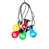 Konstsmide feestverlichting lichtsnoer 10 LED lampen multicolor transparant 4,5 m