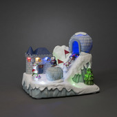 Illuminations de Noël Konstsmide Piste de ski LED avec personnages en mouvement et mélodies de Noël pour l'intérieur