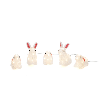 20 Stks Lichtgevende Mini Konijn Glow in The Dark Leuke Bunny voor Outdoor Tuin Decoratie Accessoires, Gemengde Kleur