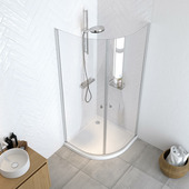 Portes de douche quart-de-rond Sealskin Hooked 100x100x200 cm translucide/alu brillant