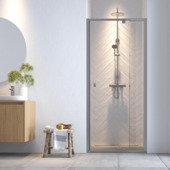 Sealskin douchedeur nis verstelbaar Hooked 100x200 cm helder glas/hoogglans aluminium