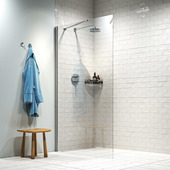 Douche à l'italienne Sealskin Hooked 120x200 cm Sealskin aluminium brillant