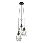 Suspension Eglo Tarbes 3 x E27 60 W noir