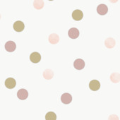 Papier peint intissé Polka dots rose/or 108565