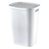 Panier à linge Curver Infinity Dots 60 litres blanc avec couvercle