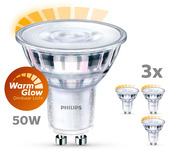 Philips LED spot GU10 50W 3 stuks warmglow dimbaar