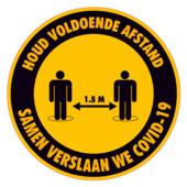 Autocollant sol rond distance 1,5m Ø 25cm 