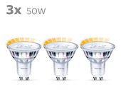 Spot LED Philips GU10 translucide 50 W blanc chaud dimmable 3 pièces
